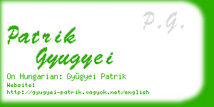patrik gyugyei business card
